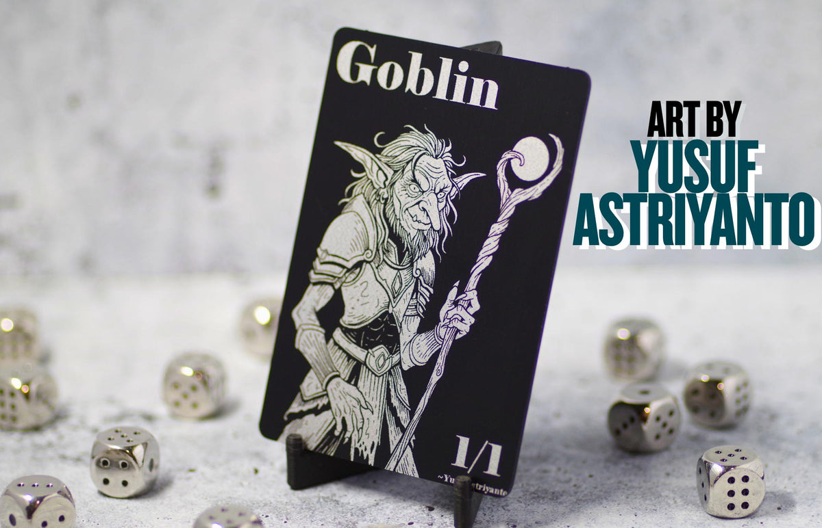Metal Goblin Token – Laser-Engraved MTG Token for Commander