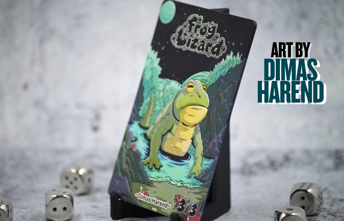 Metal Frog Lizard Token for MTG | Raised 3D UV Resin Artwork |