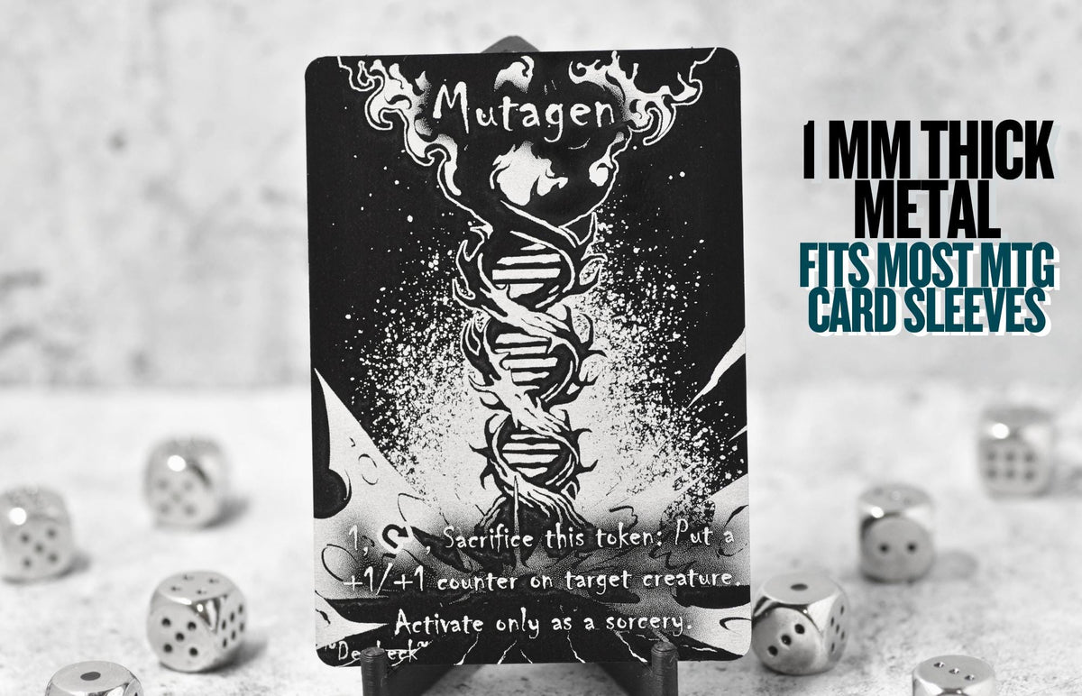 Metal Mutagen Token MTG | Laser Engraved Magic The Gathering Commander Proxy Token