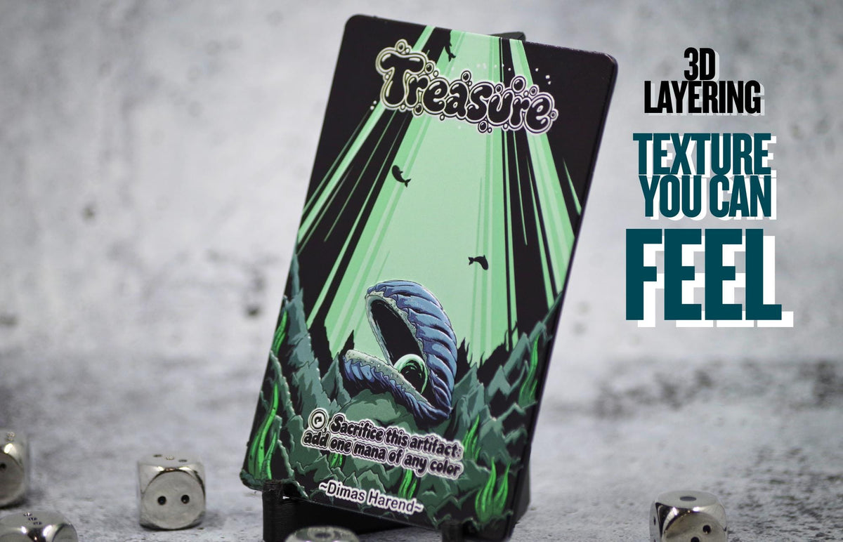Metal Treasure Token for MTG | Raised 3D UV Resin Artwork |