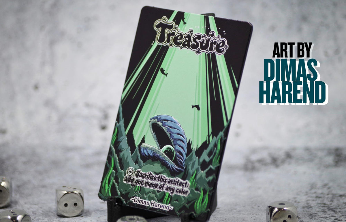 Metal Treasure Token for MTG | Raised 3D UV Resin Artwork |