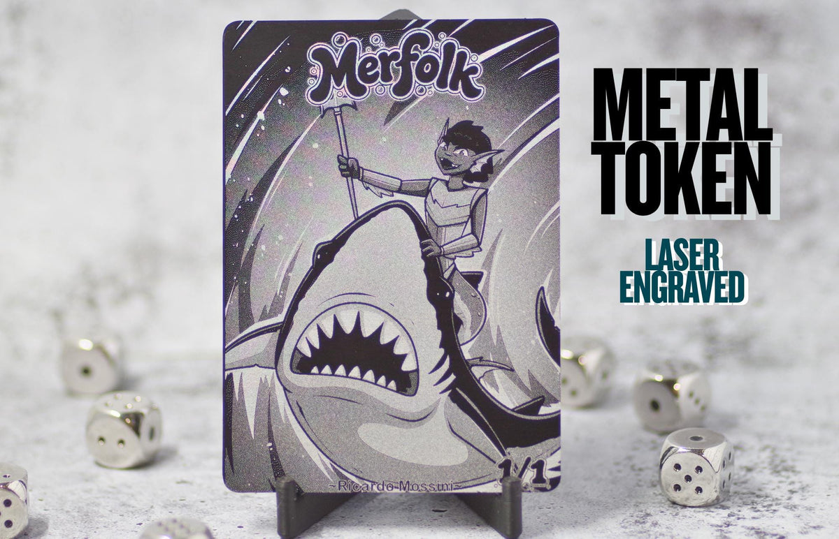 Metal Merfolk Token MTG | Laser Engraved Magic The Gathering Commander Proxy Token
