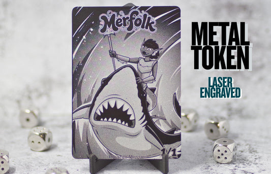Metal Merfolk Token MTG | Laser Engraved Magic The Gathering Commander Proxy Token