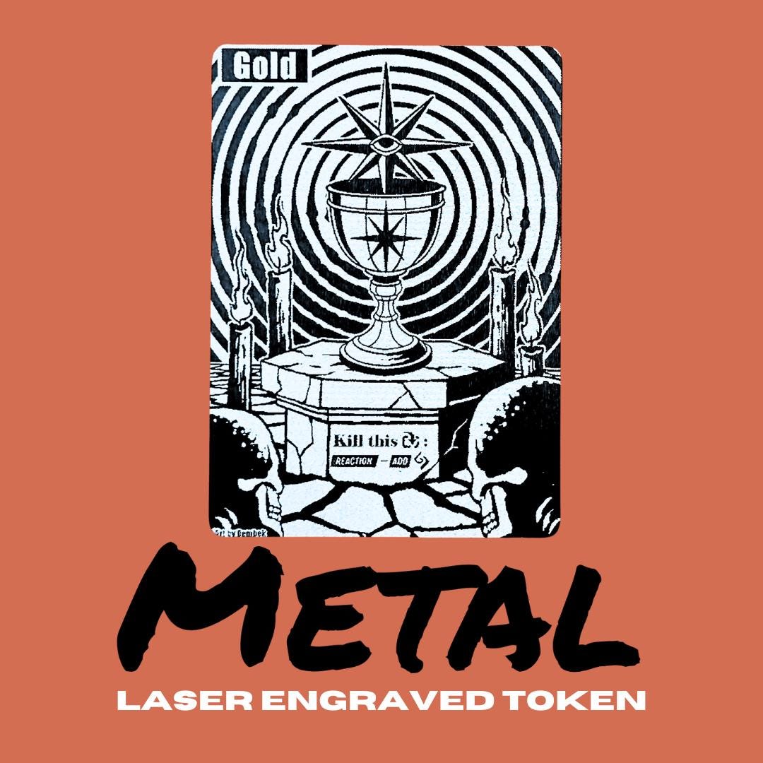 Metal Riftbound Gold Token | Laser Engraved Luxury Game Marker for League of Legends CCG