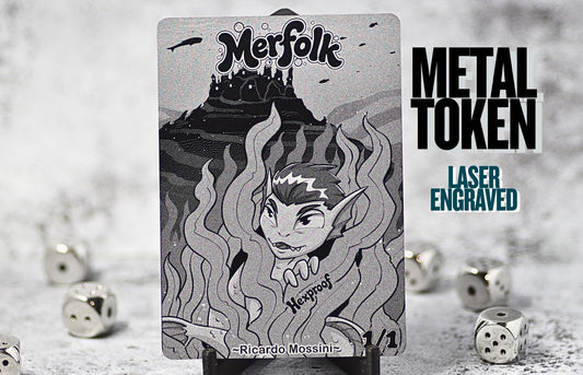 Metal Merfolk Token MTG | Laser Engraved Magic The Gathering Commander Proxy Token