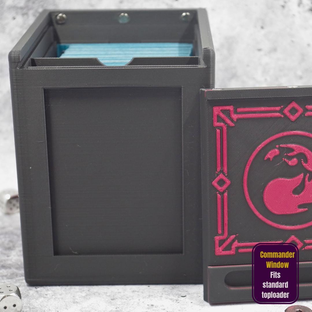 Commander Deck Box – 100+ Double Sleeved Cards, Token Storage, Magnetic Closure & Display Window