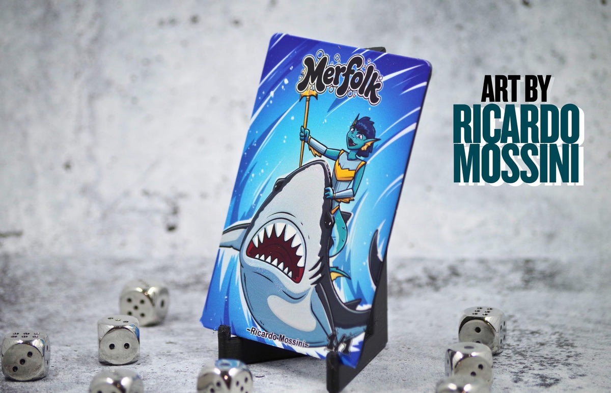 Metal Merfolk Token for MTG | Raised 3D UV Resin Artwork |