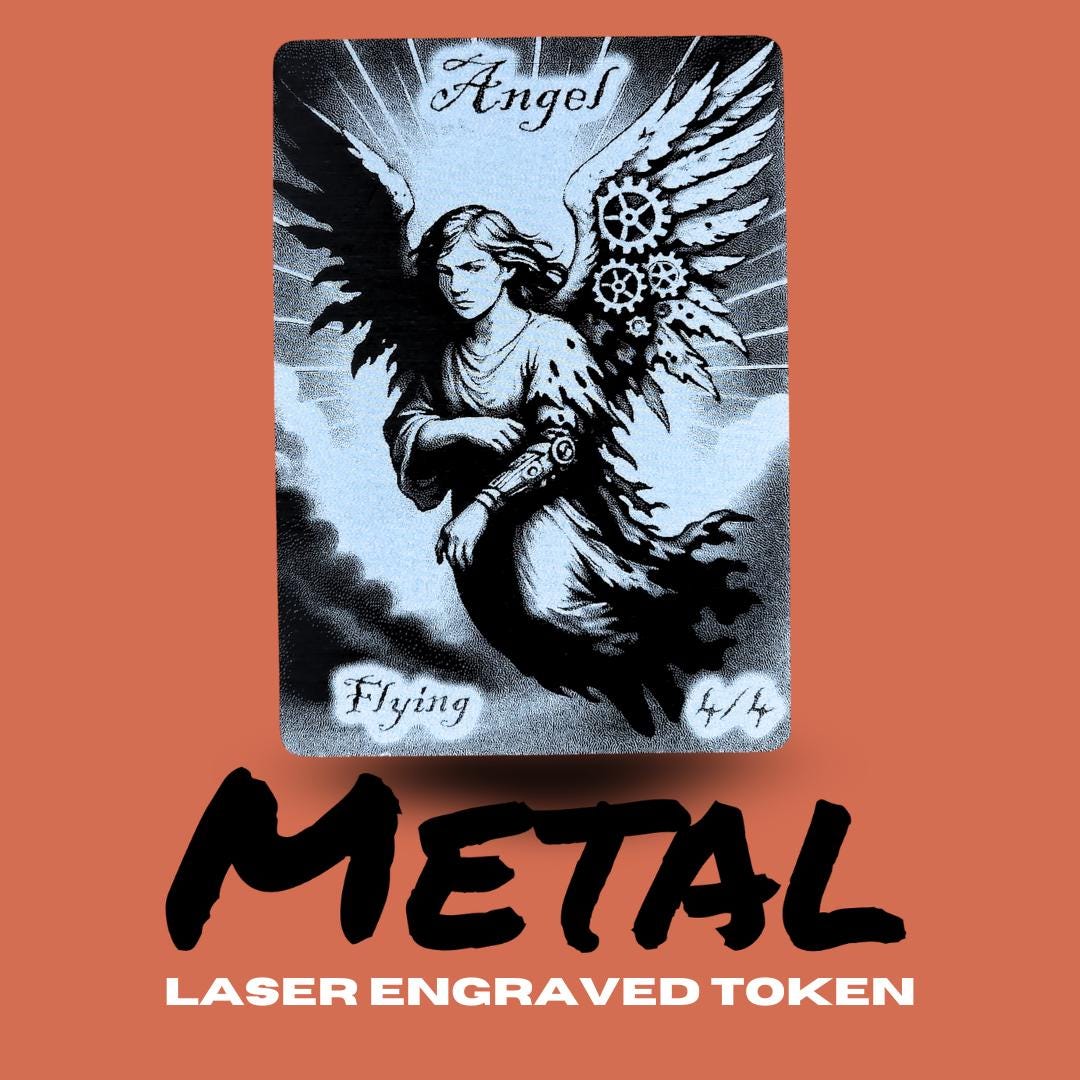 Metal Angel Token MTG | Magic The Gathering Commander Token Proxy