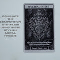 Spectral Shield Metal Token for Flesh and Blood TCG - Premium Cold Foil Shine - Laser Engraved Aluminum Card - Gaming Accessory
