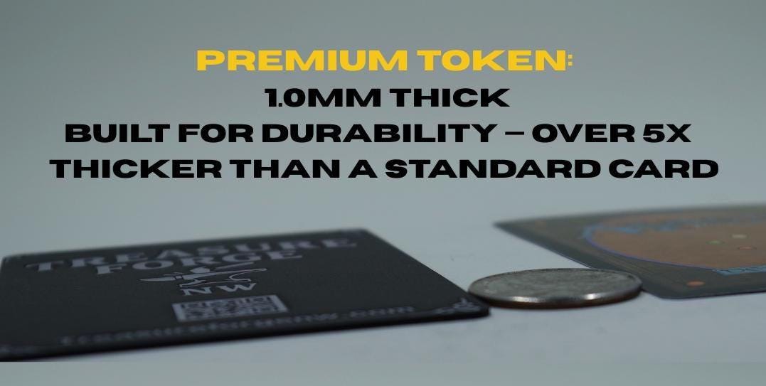 Cryptid MTG Tokens – Mothman, Bigfoot, Nessie, Aluminum 5-Pack