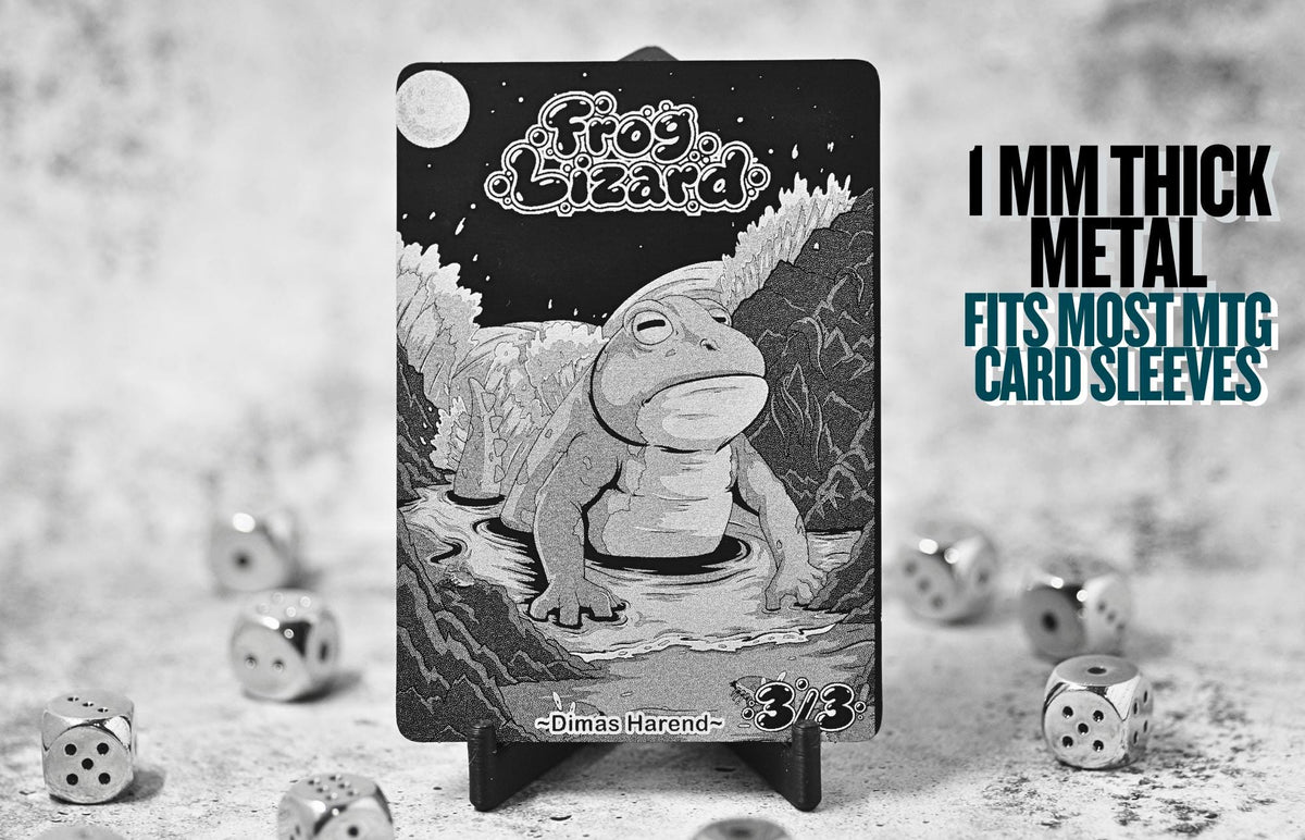 Metal Frog Lizard Token MTG | Laser Engraved Magic The Gathering Commander Proxy Token