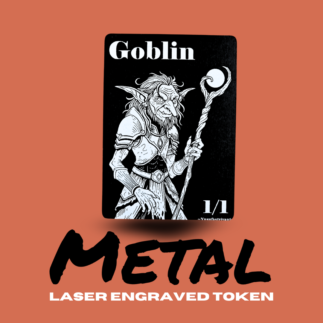 Metal Goblin Token – Laser-Engraved MTG Token