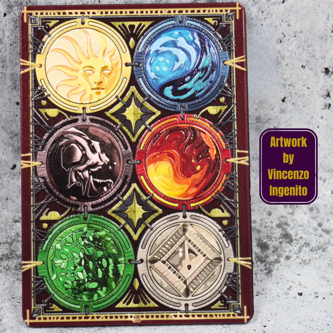Metal Mana Tracker for MTG | Raised 3D UV Resin Artwork | Commander Token