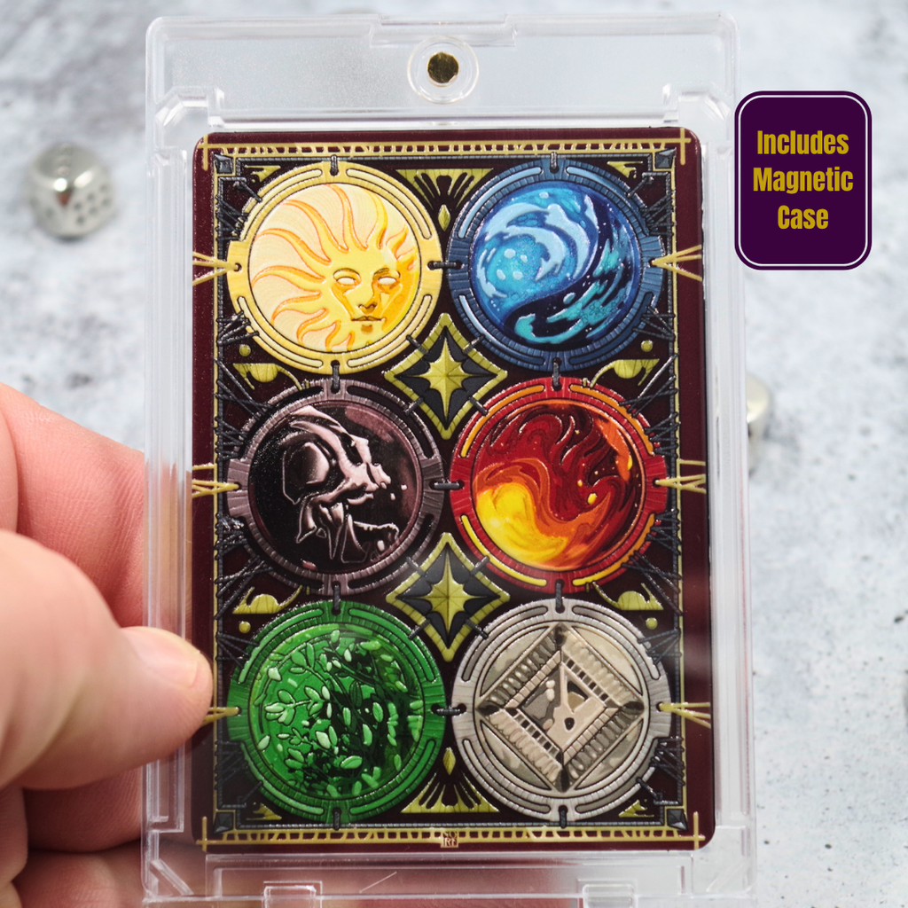 Metal Mana Tracker for MTG | Raised 3D UV Resin Artwork | Commander Token
