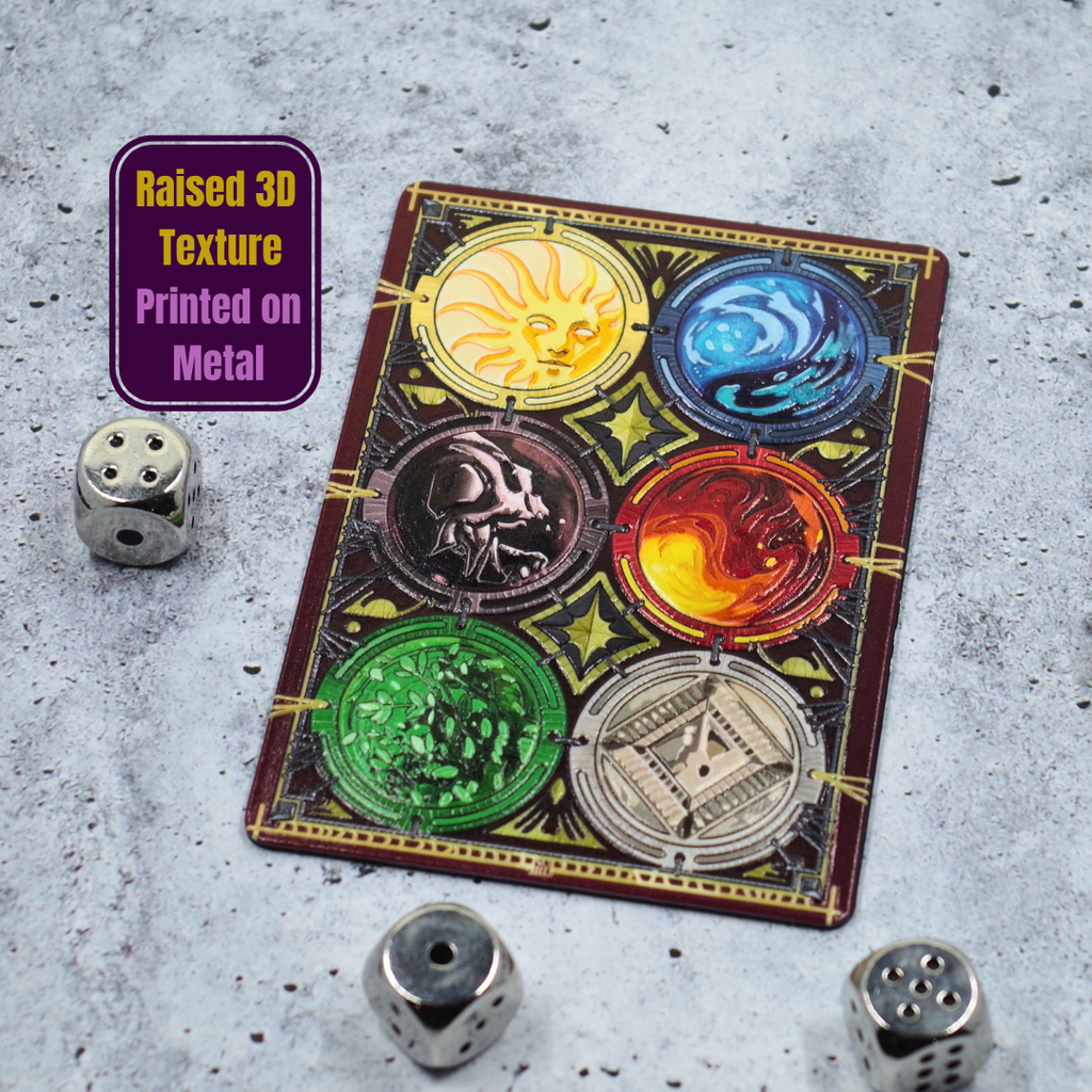 Metal Mana Tracker for MTG | Raised 3D UV Resin Artwork | Commander Token