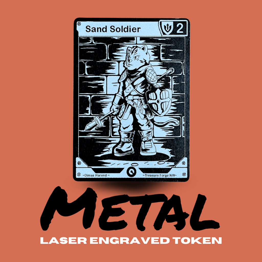 Metal Riftbound Sand Soldier Token | Laser Engraved Luxury Game Marker