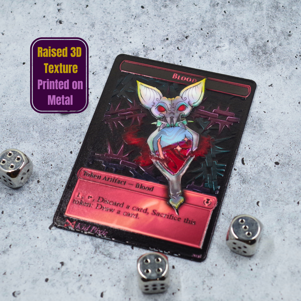 Metal Blood Token for MTG | Raised 3D UV Resin Artwork | Commander Token