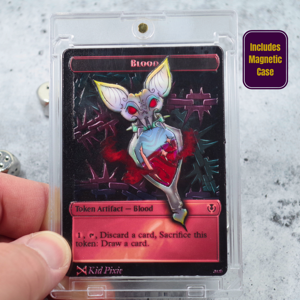 Metal Blood Token for MTG | Raised 3D UV Resin Artwork | Commander Token