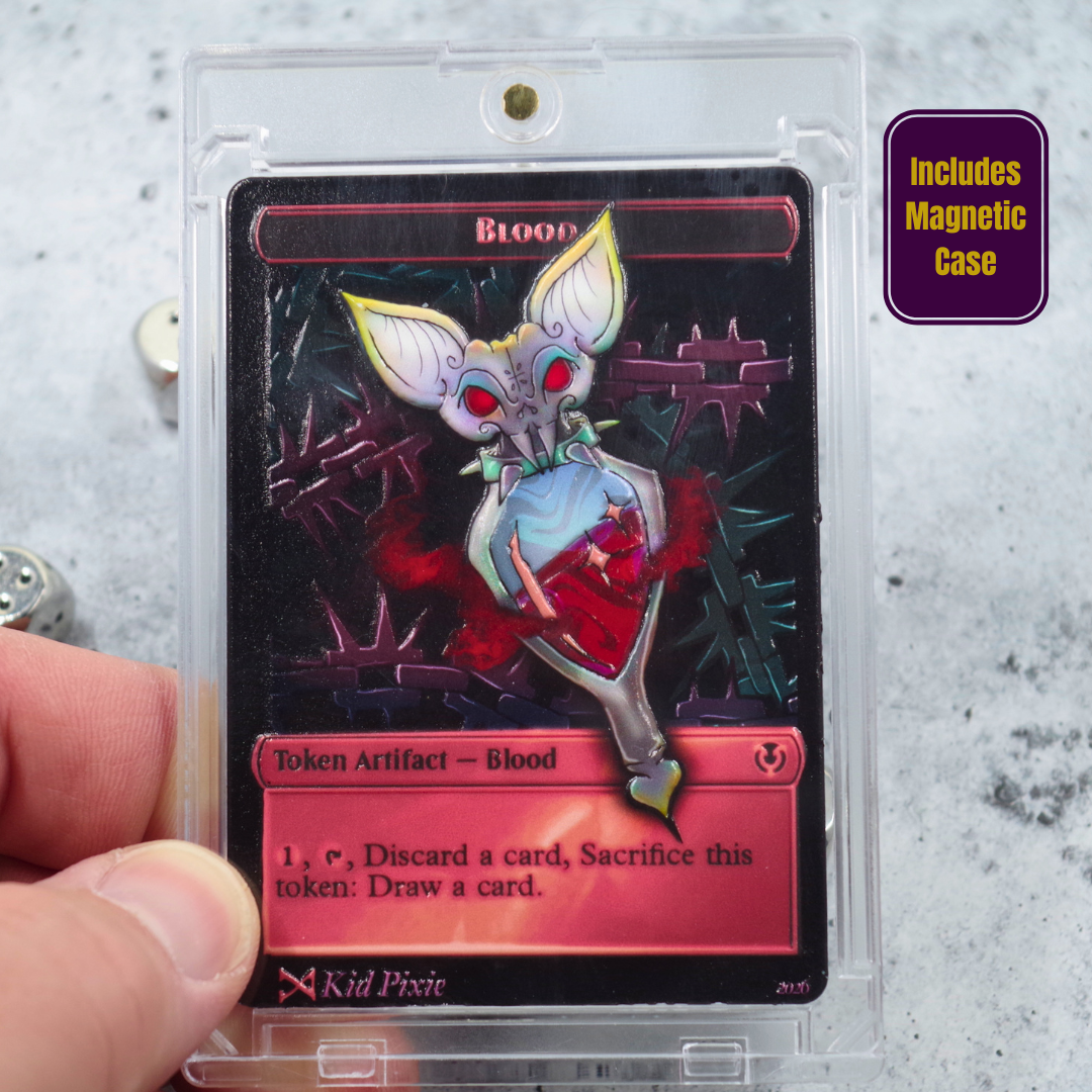 Metal Blood Token for MTG | Raised 3D UV Resin Artwork | Commander Token