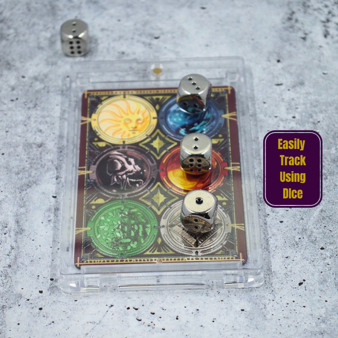 Metal Mana Tracker for MTG | Raised 3D UV Resin Artwork | Commander Token