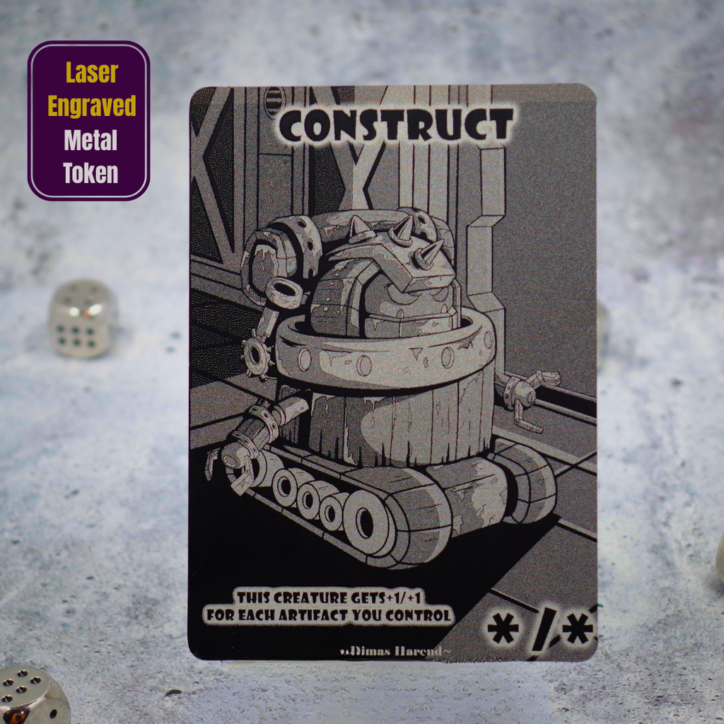 Metal Construct Token – Laser-Engraved MTG Token