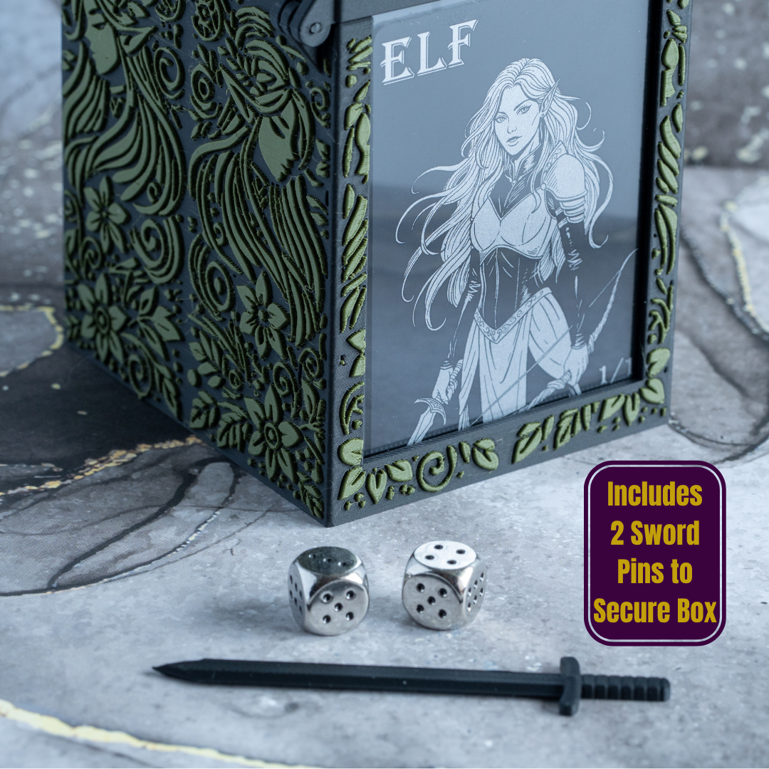 ForgeLock DeckBox Elf Edition | Holds 100+ Cards | Includes Metal Token