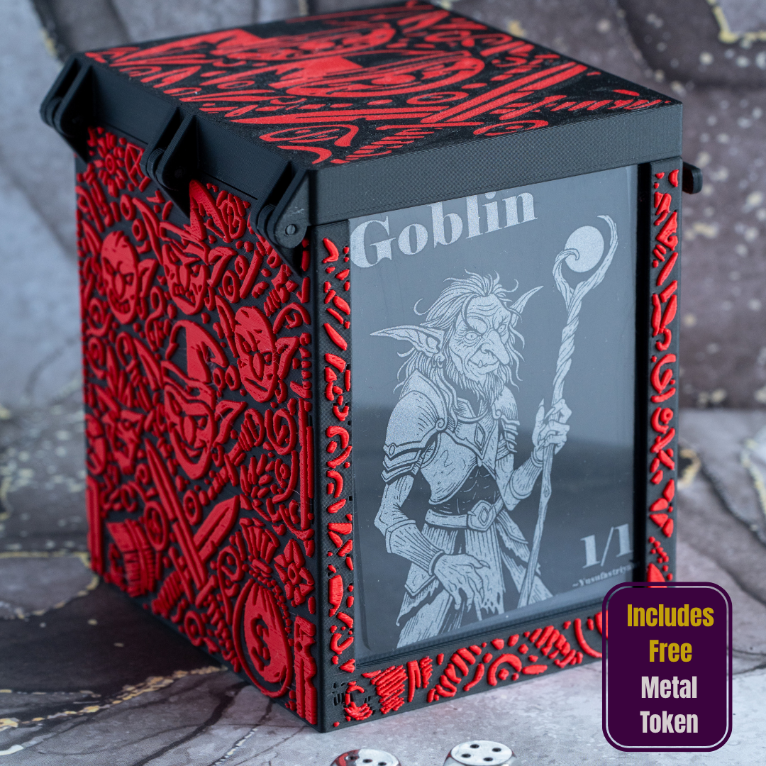 Goblin MTG Deck Box, EDH Commander, Holds 100+ Cards