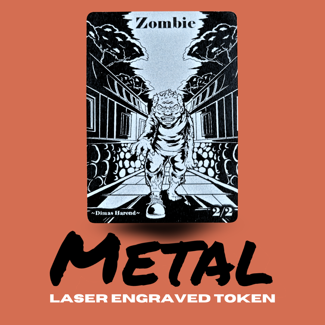 Metal Zombie Token – Laser-Engraved MTG Token