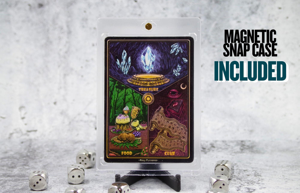 Metal Treasure Clue Food Token for MTG | Raised 3D UV Resin Artwork | Triple Commander Token