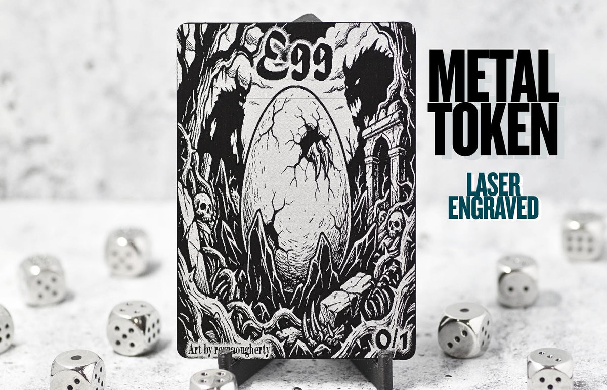 Metal Egg Token MTG | Laser Engraved Magic The Gathering Commander Proxy Token