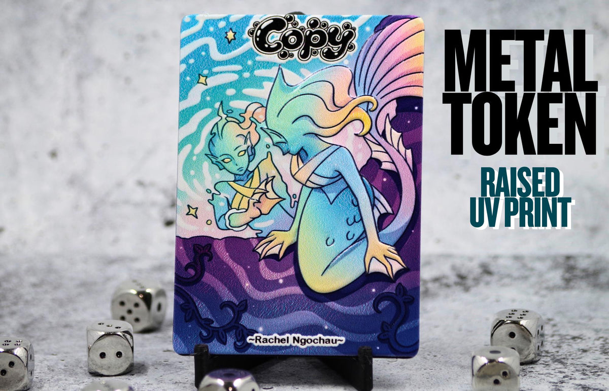 Metal Copy Token for MTG | Raised 3D UV Resin Artwork |