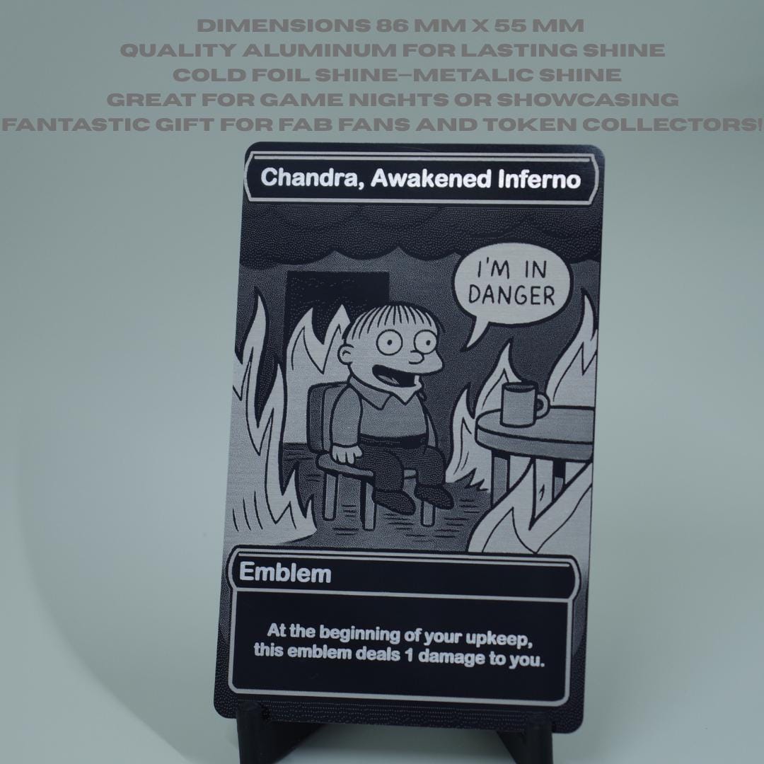 Chandra MTG Commander Token: "I'm in Danger" Cold Foil Emblem