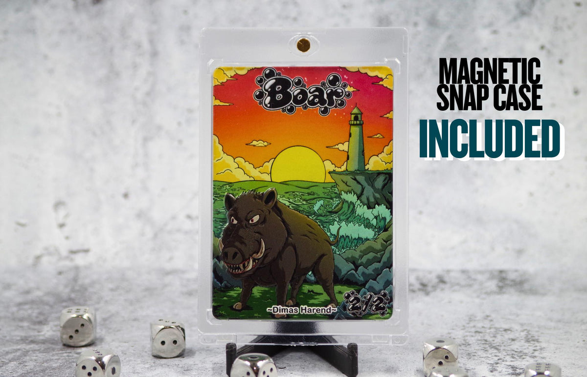 Metal Boar Token for MTG | Raised 3D UV Resin Artwork |
