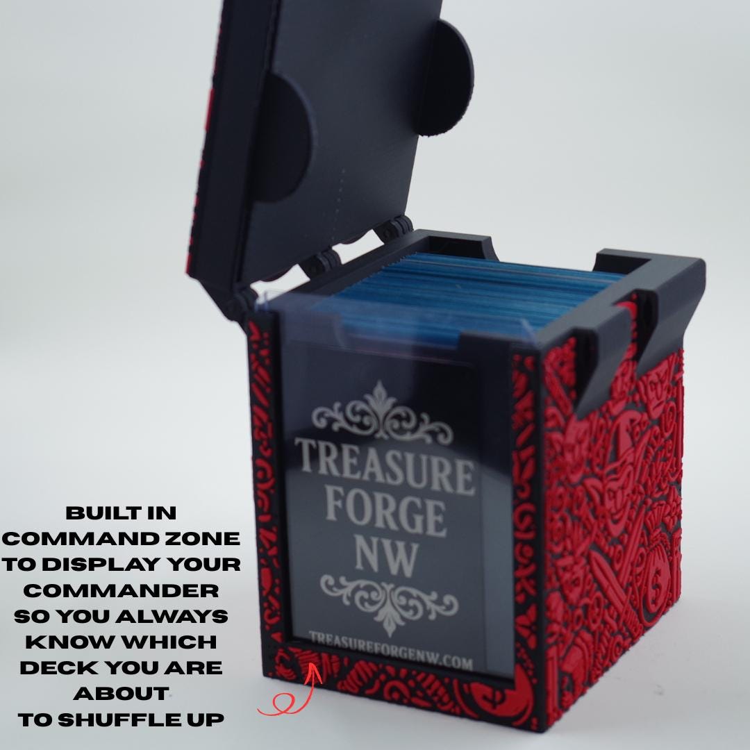 Goblin MTG Deck Box, EDH Commander, Holds 100+ Cards, Life Counter