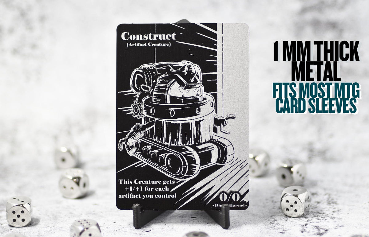 Metal Construct Token MTG | Laser Engraved Magic The Gathering Commander Proxy Token