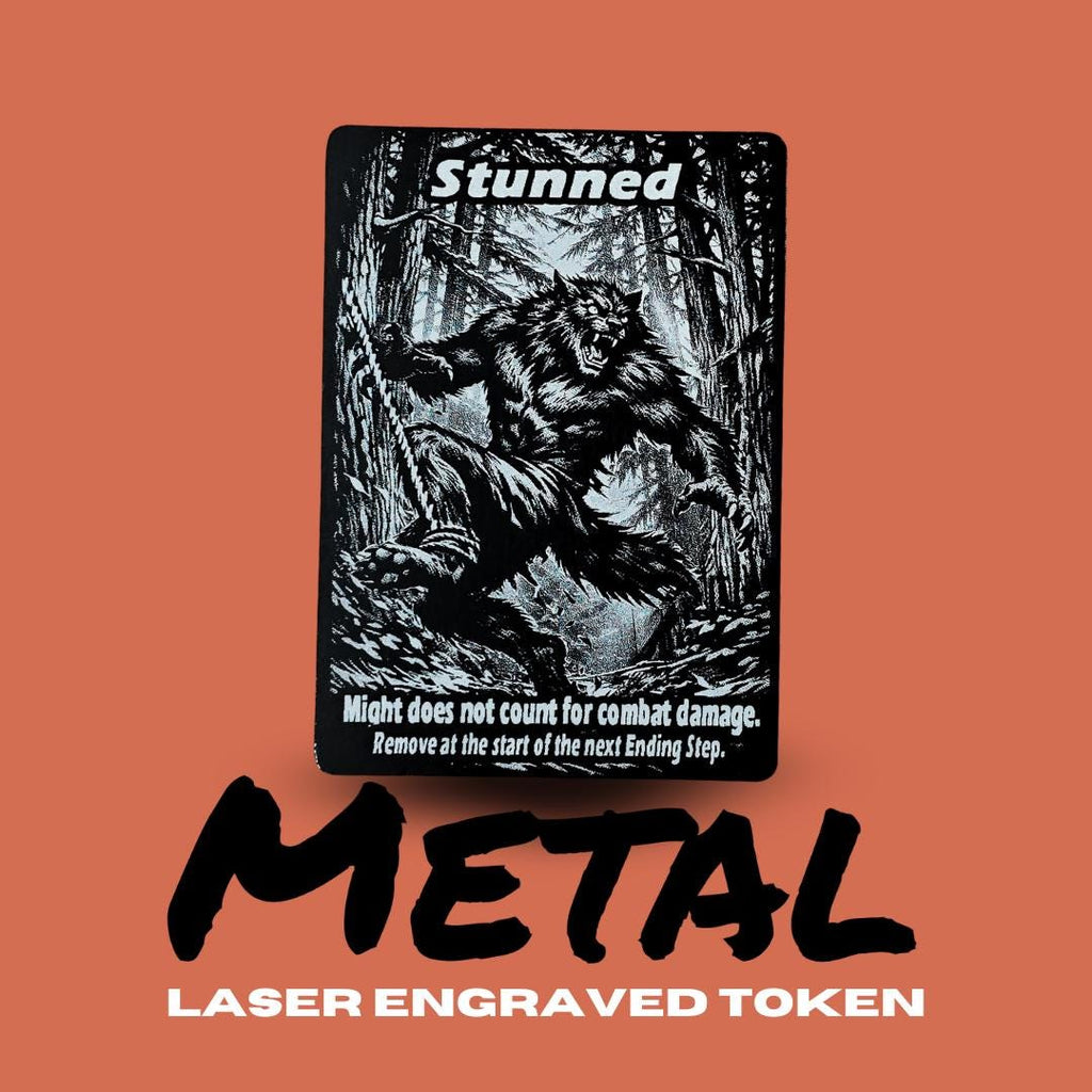 Metal Riftbound Stunned Marker | Laser Engraved Luxury Game Marker