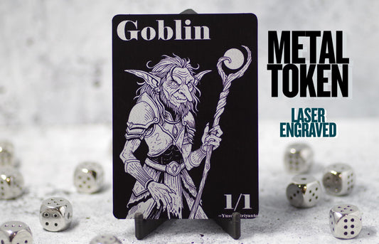 Metal Goblin Token – Laser-Engraved MTG Token for Commander