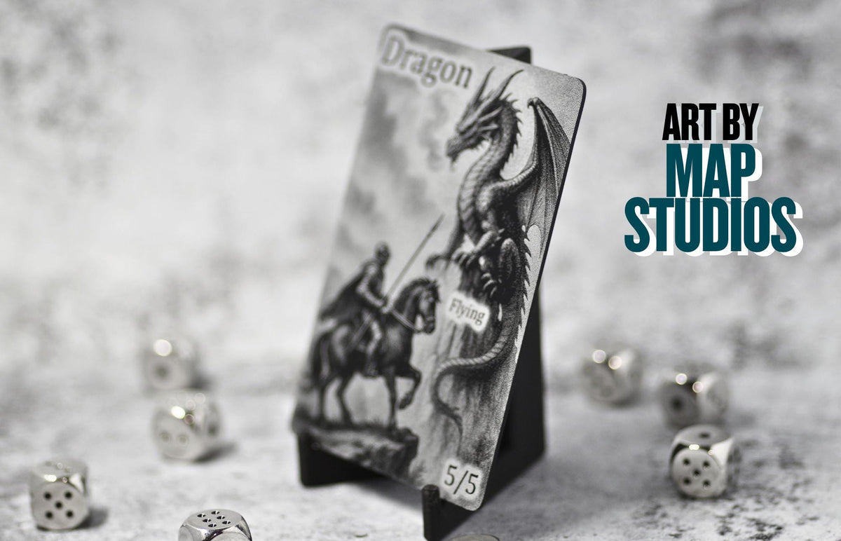 Metal Dragon Token MTG | Laser Engraved Magic The Gathering Commander Proxy Token