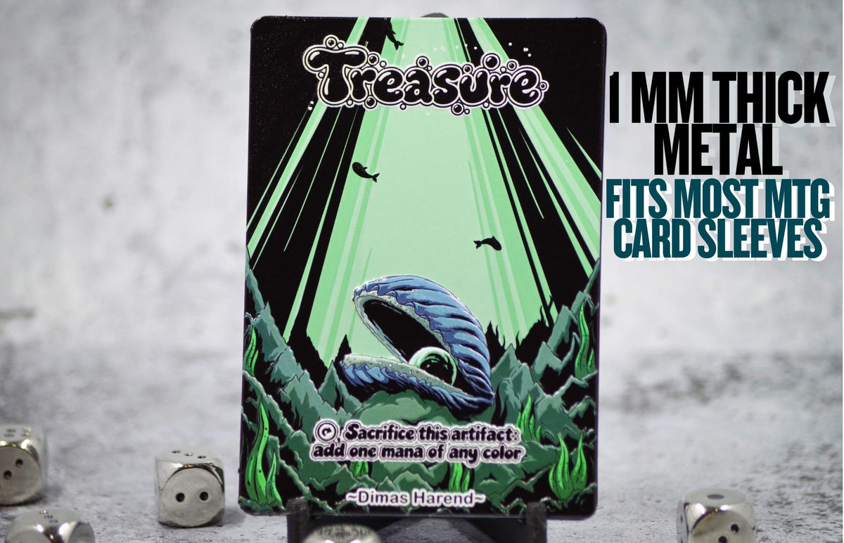 Metal Treasure Token for MTG | Raised 3D UV Resin Artwork |