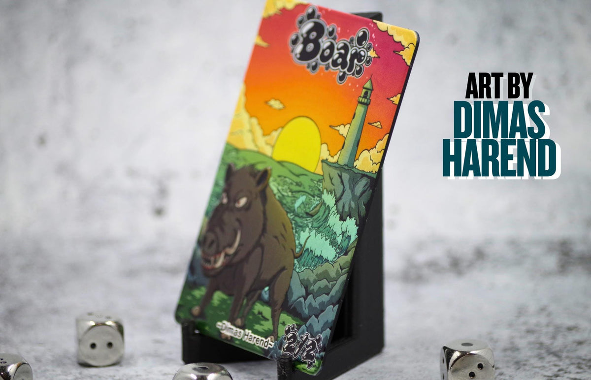 Metal Boar Token for MTG | Raised 3D UV Resin Artwork |
