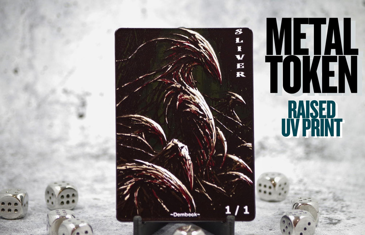 Metal Sliver Token for MTG | Raised 3D UV Resin Artwork |