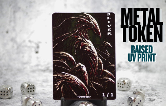 Metal Sliver Token for MTG | Raised 3D UV Resin Artwork |