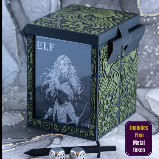 Elf MTG Deck Box Holds 100+ Cards