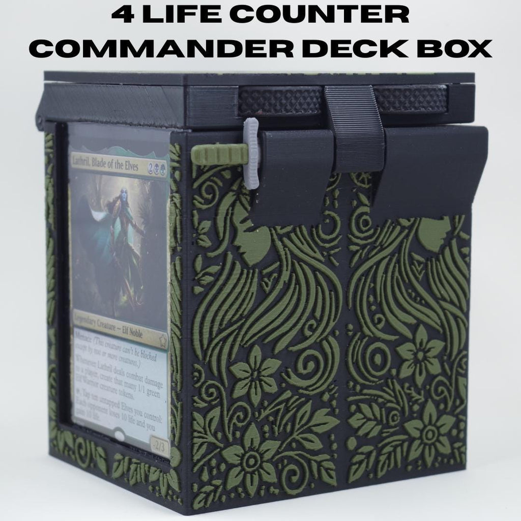 Elf MTG Deck Box, Life Counter, Holds 100+ Cards