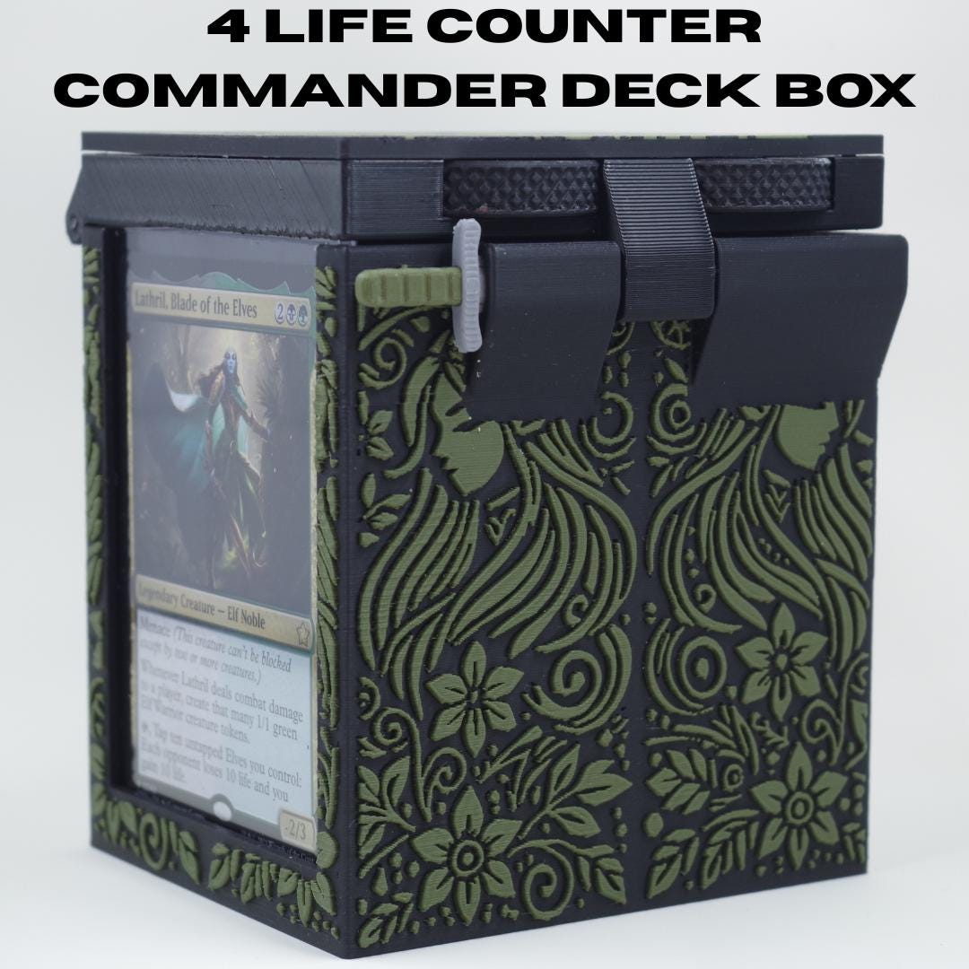 Elf MTG Deck Box, Life Counter, Holds 100+ Cards