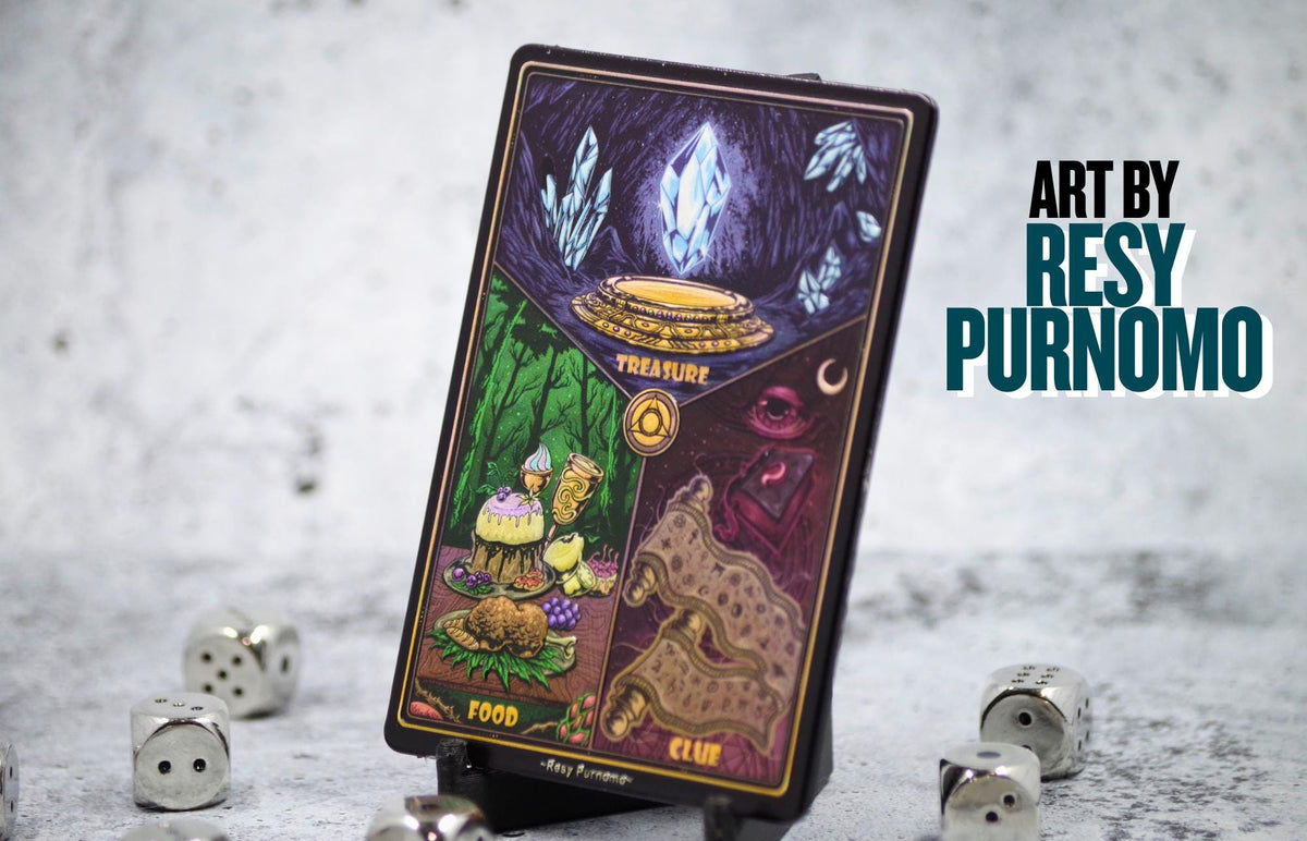 Metal Treasure Clue Food Token for MTG | Raised 3D UV Resin Artwork | Triple Commander Token