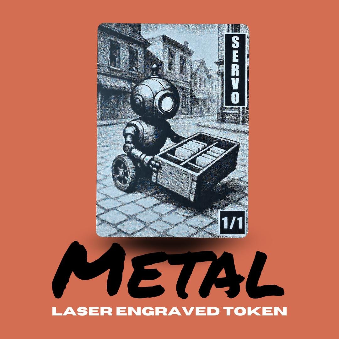 Metal Servo Token MTG | Laser Engraved Magic The Gathering Commander Proxy Token