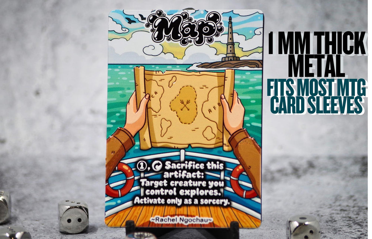Metal Map Token for MTG | Raised 3D UV Resin Artwork |