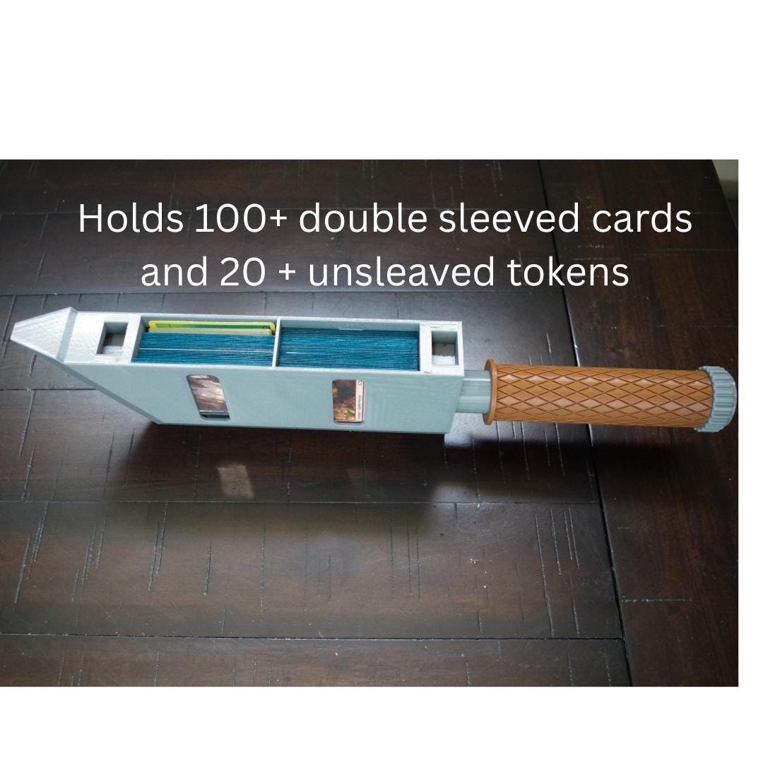 Buster Sword Deck Box – Final Fantasy MTG Card Storage with Dice Tray