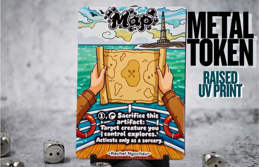 Metal Map Token for MTG | Raised 3D UV Resin Artwork |